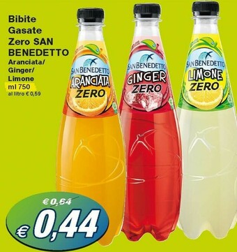 Prix Quality San Benedetto Ginger Zero 750 G(ml) offerta