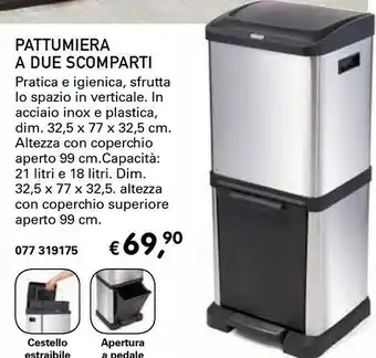 Dmail Pattumiera A Due Scomparti offerta