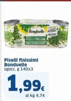 Sigma Piselli finissimi Bonduelle sgocc. g 140x3 offerta