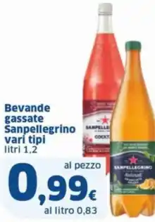 Sigma Bevande gassate Sanpellegrino vari tipi litri 1,2 offerta