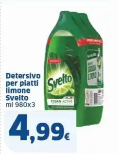 Sigma Detersivo per piatti limone Svelto ml 980x3 offerta