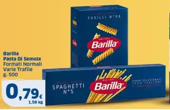 Sigma Barilla Pasta Di Semola Formati Normali Varie Trafile g. 500 offerta