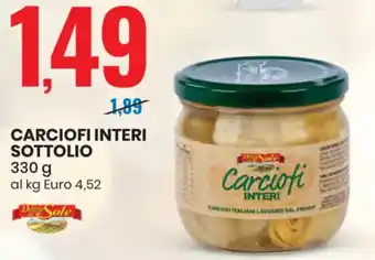 Eurospin CARCIOFI INTERI SOTTOLIO 330 g offerta