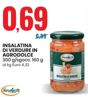 Eurospin INSALATINA DI VERDURE IN AGRODOLCE 300 g/sgocc. 160 g offerta