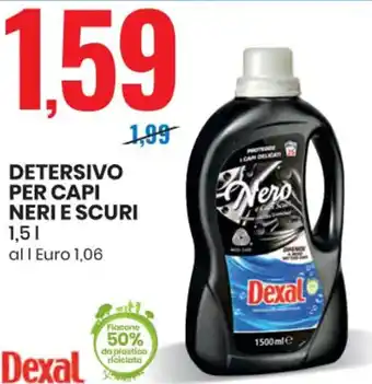 Eurospin Dexal DETERSIVO PER CAPI NERI E SCURI 1,5 L offerta