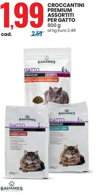 Eurospin CROCCANTINI PREMIUM ASSORTITI PER GATTO 800 g offerta