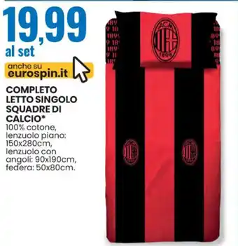 COMPLETO LETTO SINGOLO SQUADRE DI CALCIO
