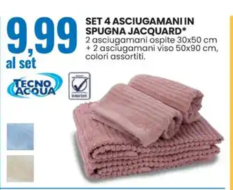 Eurospin SET 4 ASCIUGAMANI IN SPUGNA JACQUARD offerta