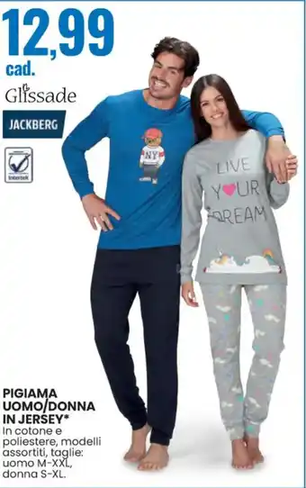 Eurospin PIGIAMA UOMO/DONNA IN JERSEY offerta