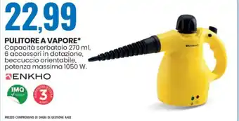 Eurospin PULITORE A VAPORE Capacità serbatoio 270 ml, offerta