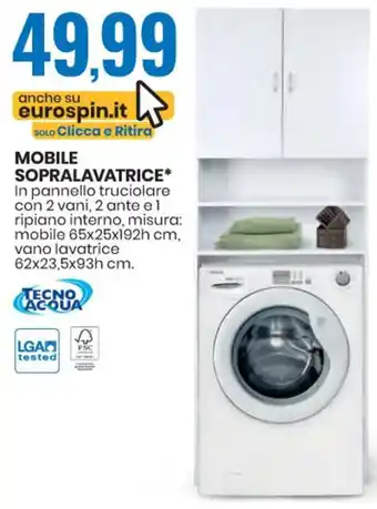 Eurospin MOBILE SOPRALAVATRICE 62x23,5x93h cm offerta