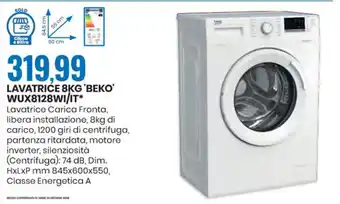 LAVATRICE 8KG 'BEKO' WUX8128WI/IT
