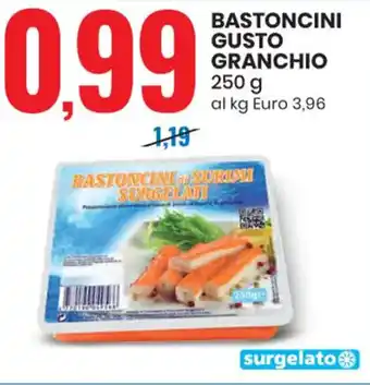 Eurospin BASTONCINI GUSTO GRANCHIO 250 g offerta