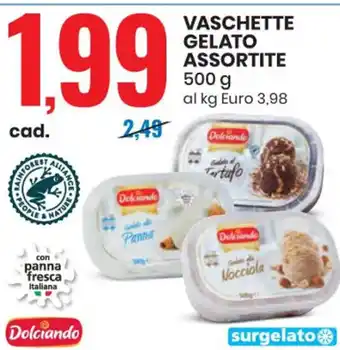 Eurospin VASCHETTE GELATO ASSORTITE 500 g offerta