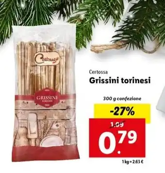 Lidl Certossa Grissini torinesi 300 g confezione offerta