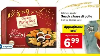 Lidl Let's have a party! Snack a base di pollo 1 kg confezione offerta