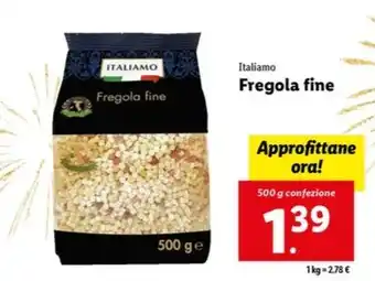 Lidl Italiamo Fregola fine 500 g confezione offerta
