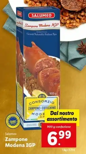 Lidl Salumeo Zampone Modena IGP 900 g confezione offerta