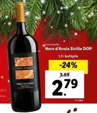 Lidl Corte Aurelio Nero d'Avola Sicilia DOP 1,5 l bottiglia offerta
