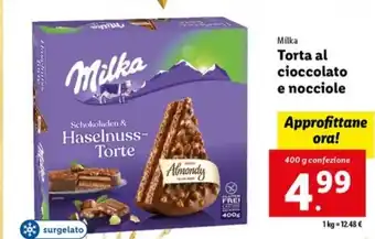 Milka Torta al cioccolato e nocciole 400 g confezione