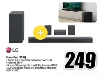 MediaWorld LG Soundbar S75Q offerta