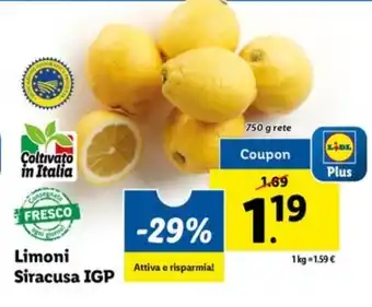 Lidl Limoni Siracusa IGP 750 g rete offerta