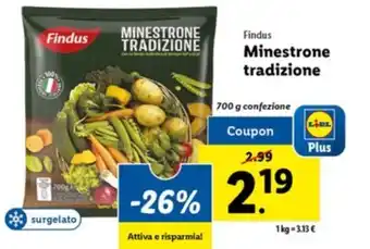 Lidl Findus Minestrone tradizione 700 g confezione offerta