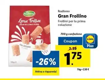 Realforno Gran Frollino Frollini per la prima colazione 700 g confezione