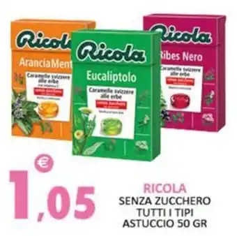RICOLA SENZA ZUCCHERO TUTTI I TIPI ASTUCCIO 50 GR