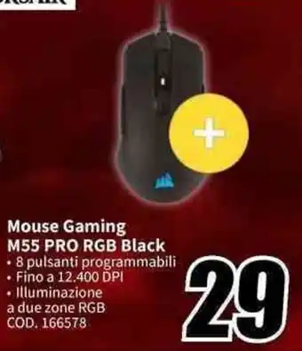 MediaWorld Mouse Gaming M55 PRO RGB Black offerta
