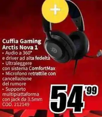 MediaWorld Cuffia Gaming Arctis Nova 1 offerta