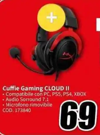 MediaWorld Cuffie Gaming CLOUD II offerta