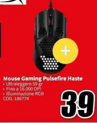 MediaWorld Mouse Gaming Pulsefire Haste offerta