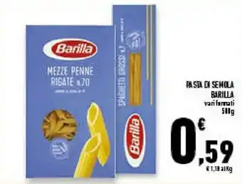 Conad Superstore Barilla Mezze Penne Rigate N. 70 offerta