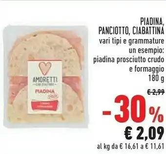 Conad Amoretti Piadine offerta