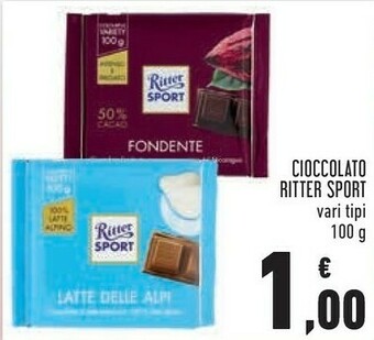 Conad Ritter sport Cioccolato Fondente 100 G(ml) offerta