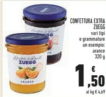 Conad Zuegg Confettura Extra Pesche 320 G(ml) offerta