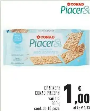 Conad Conad - Crackers Senza Lievito Con Farina Di Mais E Orzo Piacersi 300 G(ml) offerta