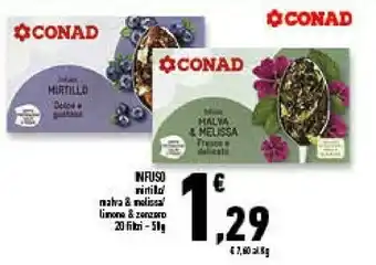 Conad Superstore Conad Infuso Mirtillo Malva & Melissa 50 G offerta
