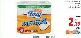 Conad Foxy Carta Igienica Mega offerta