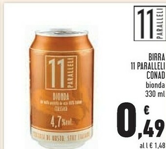 Conad Conad Birra 11 Paralleli Bionda offerta