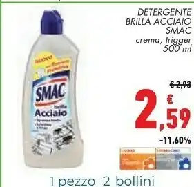 Conad Smac s.p.a. Detergente Brilla Acciaio offerta
