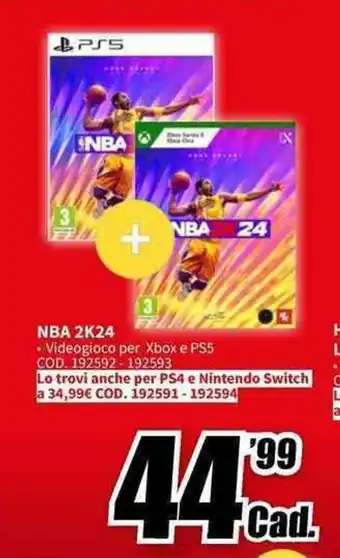 MediaWorld PS5 NBA 2K24 offerta
