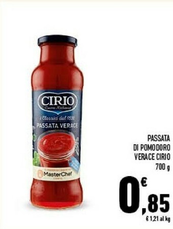 Conad Cirio La Verace Passata 700 G(ml) offerta