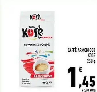 Conad Kosè - Caffè Armonioso 250 G(ml) offerta