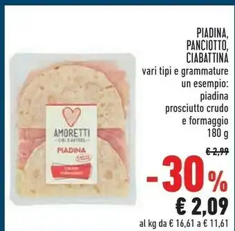 Conad Superstore Amoretti - Piadina Speck Brie 180 g(ml) offerta