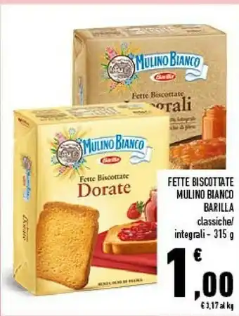 Conad Mulino Bianco Fette Biscottate Le Cereali 315 G(ml) offerta