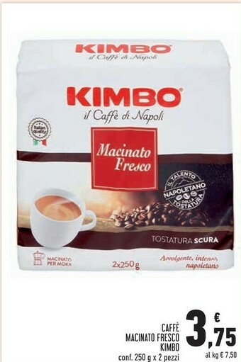 Conad Superstore Kimbo Caffe Macinato Fresco offerta