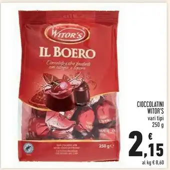Conad Superstore Witor's Il Boero Cioccolato Extra Fondente Con Ciliegia E Liquore Classico Alla Ciliegia 250 G(ml) offerta