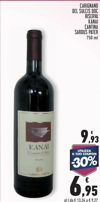 Conad Superstore Cantina Sardus Pater Carignano Del Sulcis Doc Riserva Kanai offerta